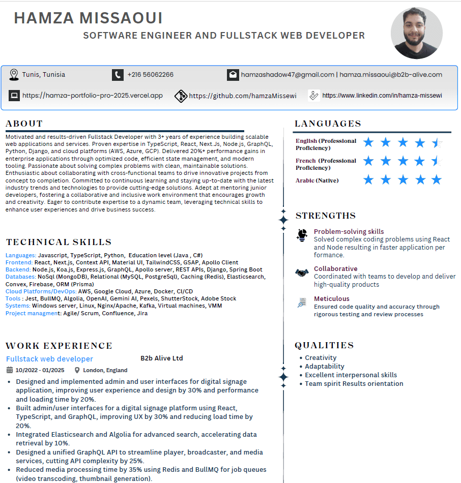 Resume preview